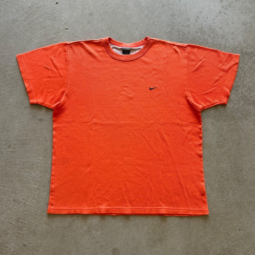 Vintage Nike Shirt Size XL Orange Y2K Embroidered Swoosh Athletic Training Gym